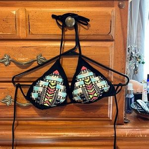 xhilaration black boho bikini top